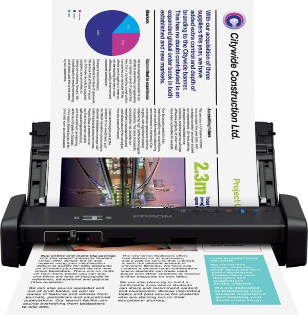 EPSON WorkForce DS-310 Color Document Scanner, A4, 1200 DPI, USB